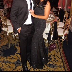 Elegant Black Halter Evening Gown